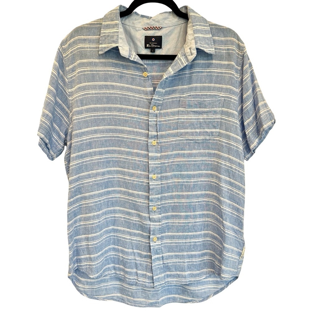 Ben Sherman Light Blue Striped Casual Shirt